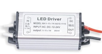 (image for) 5-10x1W LED Power Supply 300mA DC 15V-36V Output Low Pressure Waterproof AC 12-24V Input LED Driver For LED Tubes Spotlight Ceiling Light